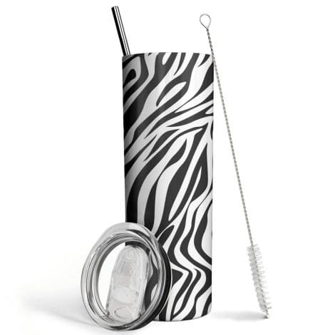 Zebra-printed 20 oz tumbler is a cute coffee mug, perfect as a unique birthday gift for Indian women and teenage girls.