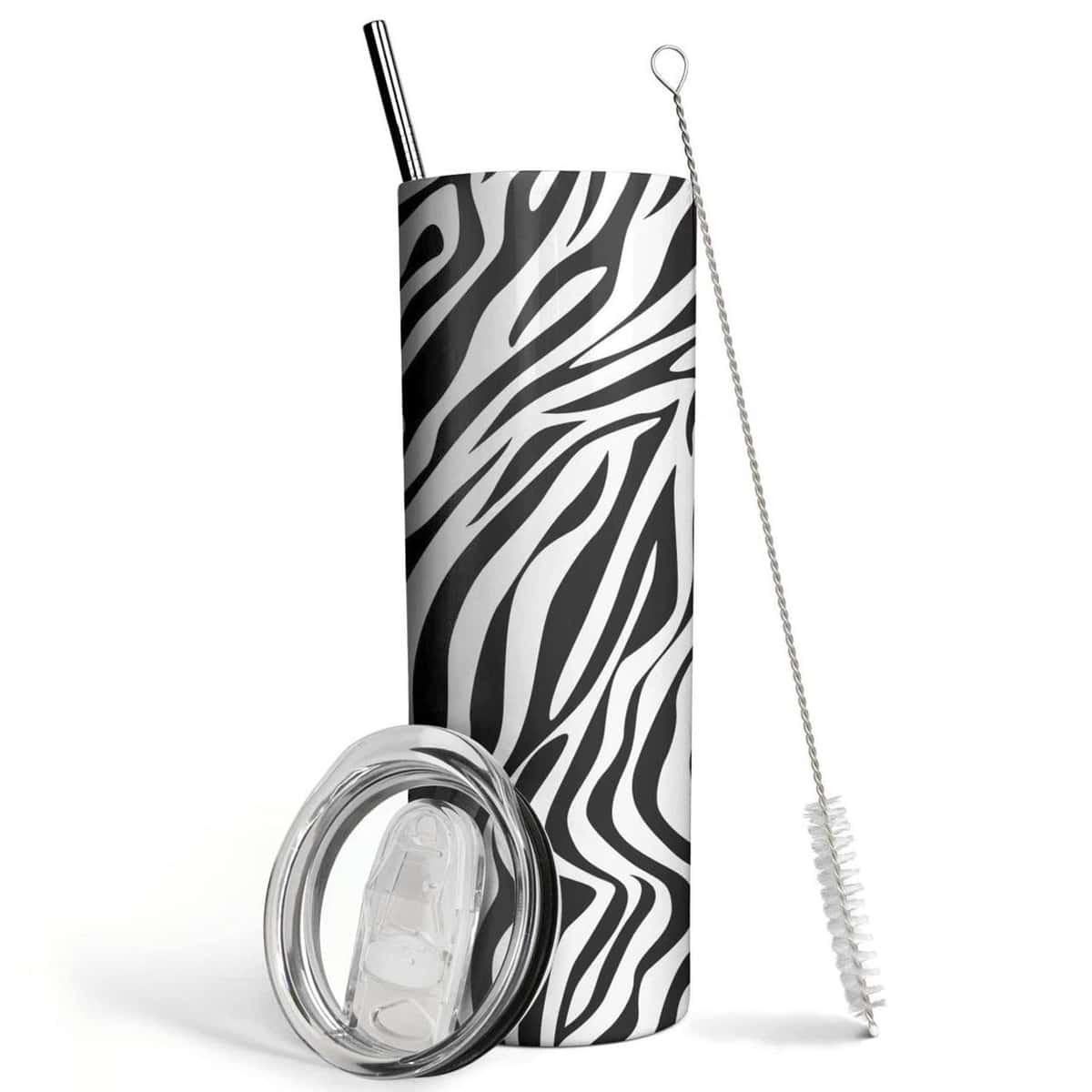 Zebra Tumbler/Cup, Zebra Gifts for Girls, Cute Coffee Tumbler/Mugs for Women- Unique Birthday Gifts for Women,Friends Female,Teenage Girls- Zebra Stripe Stuff, Cup Animal, 20 Oz Zebra Print Tumbler