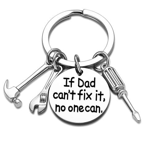 Keychain for Fathers with a heartfelt message expressing gratitude and admiration for their fixing skills.