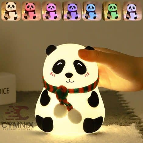 CYMNIX Panda Gifts for Kids, Adorable Silicone Panda Night Light for Indian Bedrooms with Colorful LED.