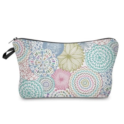 Spacious and waterproof Deanfun Mandala Floral Cosmetic Bag, perfect for travel and gifting.