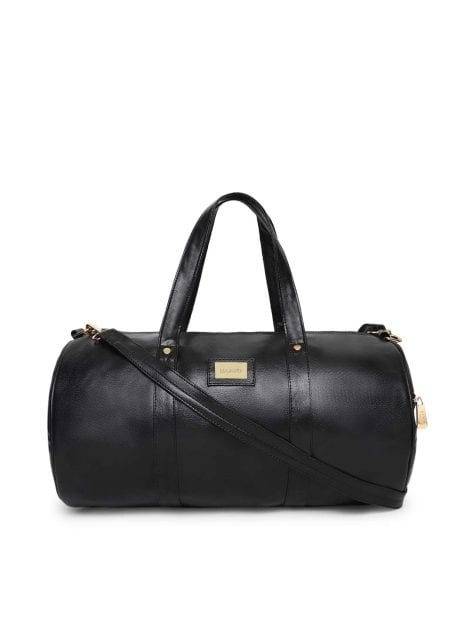 KLEIO’s Black PU Leather Unisex Duffle Bag is water-resistant, durable, and perfect for carrying all necessities.