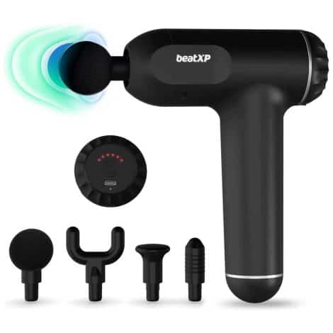 beatXP Bolt Deep Tissue Massage Gun | Powerful Body Massager for Pain Relief, with 1-Year Warranty.