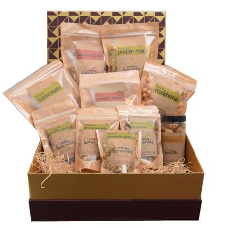 FOODCLOUD.IN Munchies Mega Gift Hamper – A pack of 10 healthy, vegan snacks with great taste!