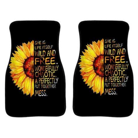 Amzbeauty Stylish Sunflowers Car Floor Mats, Perfect for Any Weather, Anti-Slip, Suitable for Both Men and Women.