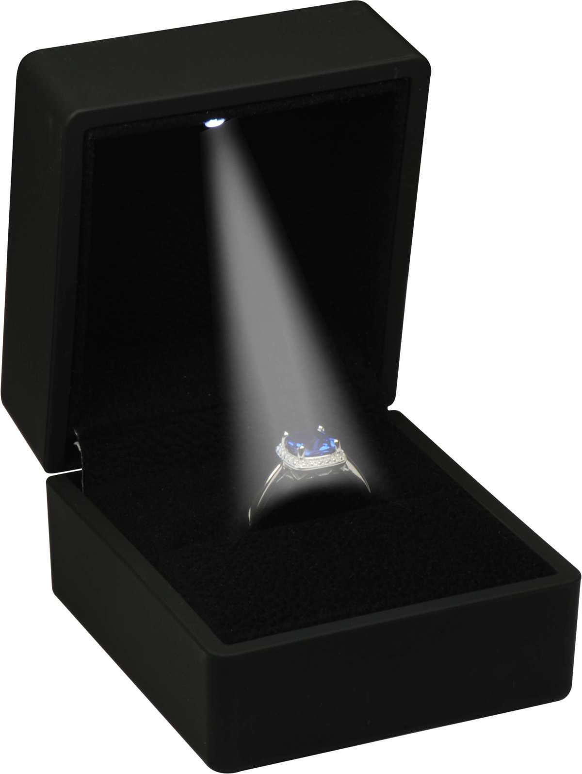 The Jewellery Pak LED Black Ring Box for Proposal, Wedding, Engagement, Christmas...Luxury LED Ring Jewelry Gift Box with Light for Men for Women for Girls Box Dimension 2.36〞(W)*2.56〞(D)*1.97〞(H)