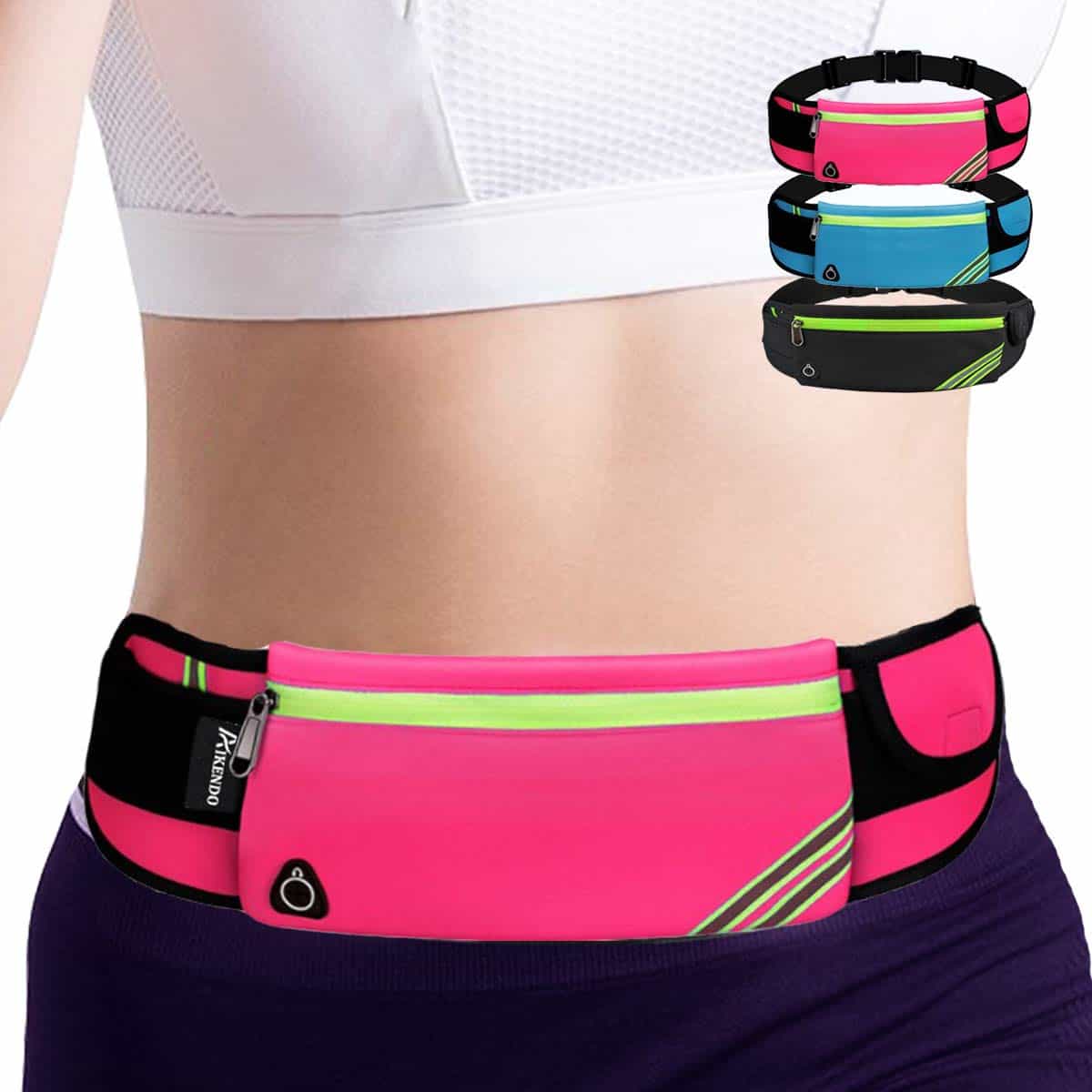 AIKENDO Gifts for Women Fanny Pack Running Belt,Water Resistant Wasit Pack Bag for Hiking Fitness,Runners Phone Carrier for iPhone Android Galaxy Note Samsung,Running Gear,Travelling Money Belt(Pink)