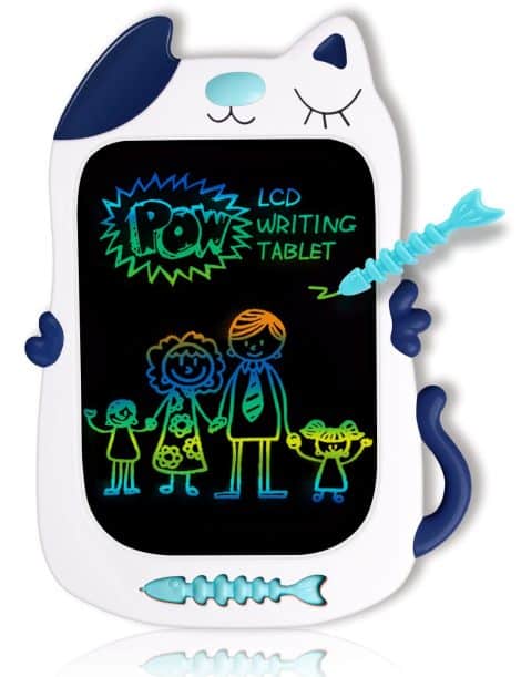 GJZZ LCD Drawing Doodle Board – Perfect gift for Indian kids aged 3-7 years, to learn and scribble, in blue and white.