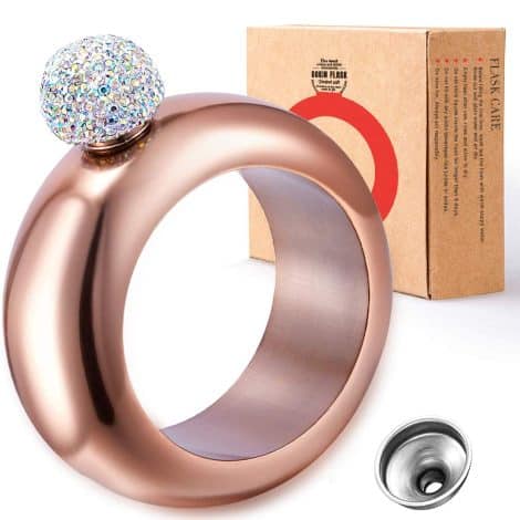 Rose Gold Bracelet Bangle Flask for Indian women and girls, perfect for dance parties and clubs.