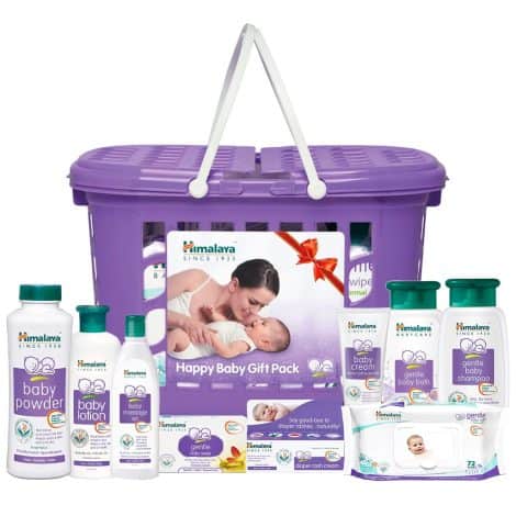 Himalaya Baby Gift Basket, an assortment of 9 products, perfect for your little one’s needs.