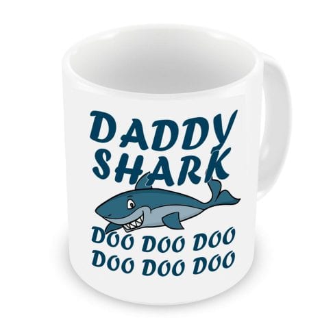 Funny White Mug with Sarcasm, Perfect as Father’s Day or Xmas gift, featuring Daddy Shark Doo Doo Doo. (11oz).