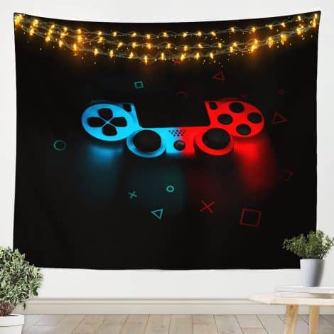 Gamer-themed tapestry for teens in India; perfect gift for boys and girls who love video games!