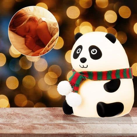 Wokuya Adorable Panda Night Lamp, Color-changing Touch Light for Nursery, Ideal for Kids’ Bedrooms, Rechargeable.