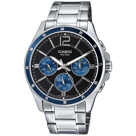 Casio stylish black dial men’s watch – Enticer Analog, MTP-1374HD-2AVIF. Perfect for Indian consumers. (15 words)