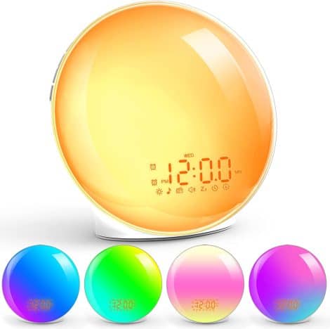 Sunrise Alarm Clock Wake Up Light with Sound, Night Light, FM Radio – Perfect Xmas Gift for Teens.