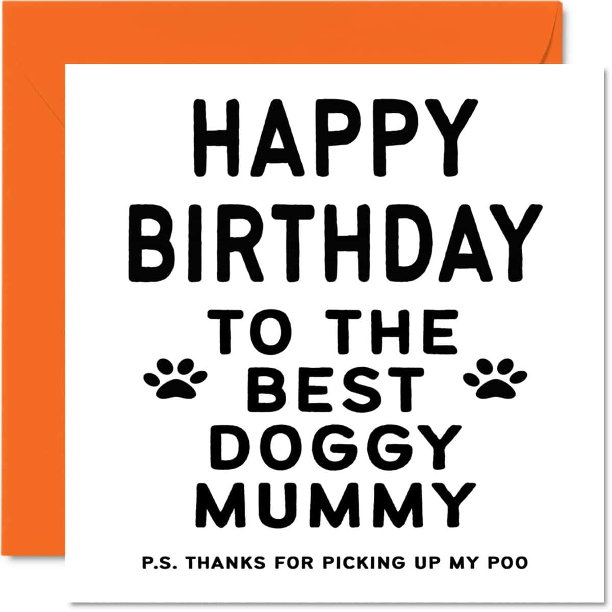 Stuff4 Birthday Cards for Mum from the Dog - Best Dog Mummy - Dog Birthday Card from Dog for Mum, Funny Dog Mum Gifts, 5.7 x 5.7 Inch Joke Happy Mother's Day Greeting Cards Gift for Mummy Mum Mama