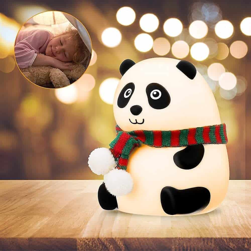 SKYTONE Cute Panda Night Light for Kids,Nursery Silicone Night Light,7-Color Changing Lamp,Room Decor, Gifts for Toddler Children Teenage Girls Valentine's Day (Panda)