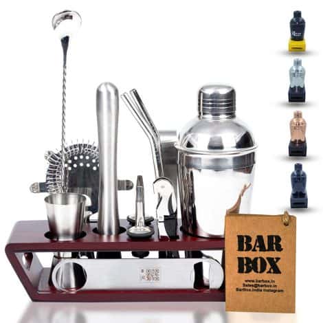 Stylish Brown & Silver Bar Tools for Your Home, including Martini Shaker Set & Wine Opener