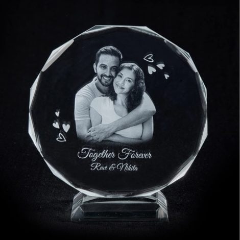 Customized gifts for men, personalized anniversary gifts – 3D photo crystal with LED light. Buy at CrazzyGIFT.com