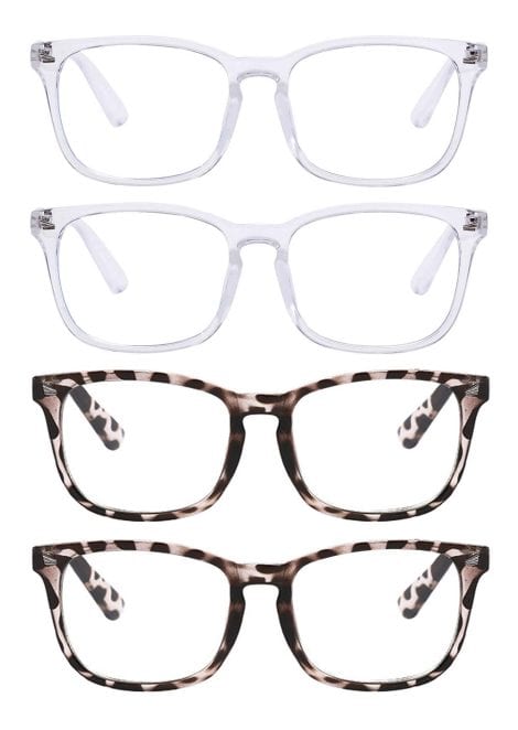 Special glasses to protect your eyes from harmful blue light, suitable for both women and men. Available in white and leopard designs.