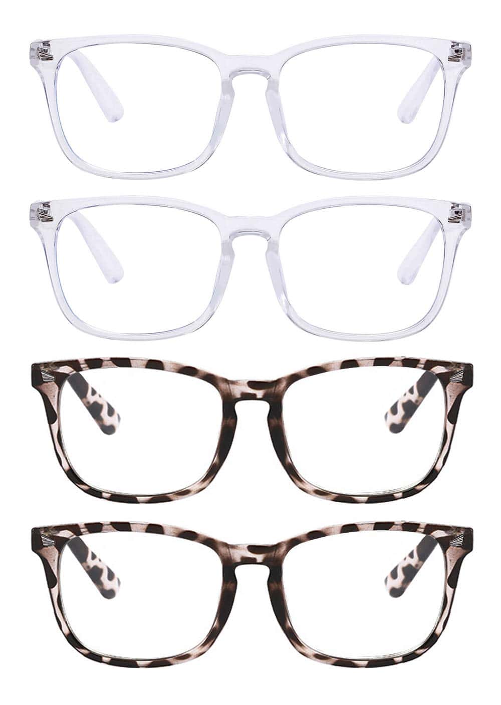 Blue Light Blocking Glasses for Women Men (white white leopard leopard)