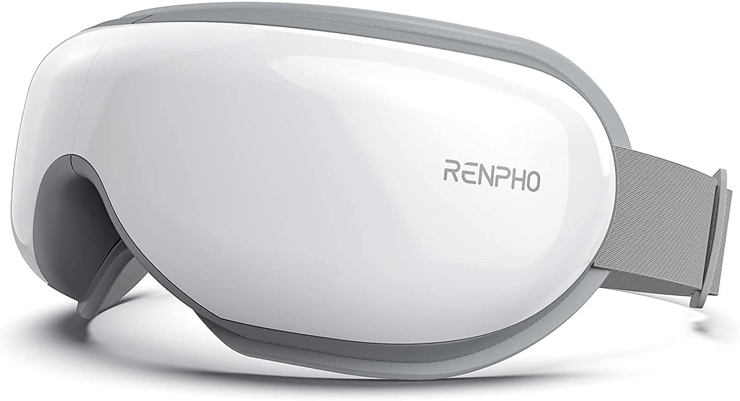 RENPHO Eyeris 1 - RENPHO Eye Massager with Heat, Bluetooth Music Rechargeable Eye Heat Massager for Relax and Reduce Eye Strain Dark Circles Eye Bags Dry Eye Improve Sleep, Ideal Gifts (White)