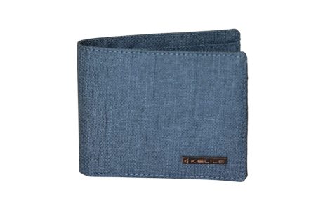 Kelile India RFID Protected Wallet for Men in Light Blue Khadi Polyester, Waterproof and Leather-free.