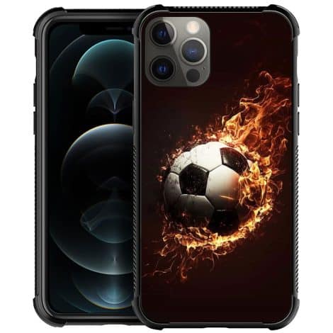 DJSOK Football Fire iPhone 12 Mini Case: Ultimate protection against scratches and shocks, ideal for Indian fans.