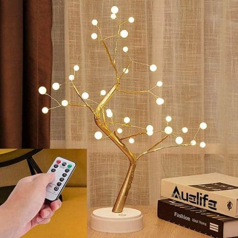 CORALTREE 20-Inch LED Lights Table Lamp for Diwali & Christmas, perfect for indoor décor with remote & USB charger.