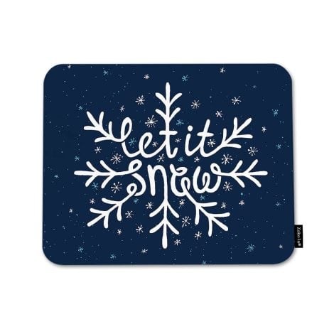 Winter Snowflake Quote Mouse Pad: Let It Snow Comfortably with Beabes Non-Slip Rubber Base! Perfect for Indians.