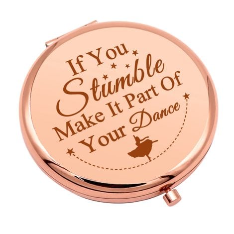 “Motivational Makeup Mirror for Dancers – perfect encouragement gift for dance enthusiasts and teachers!”