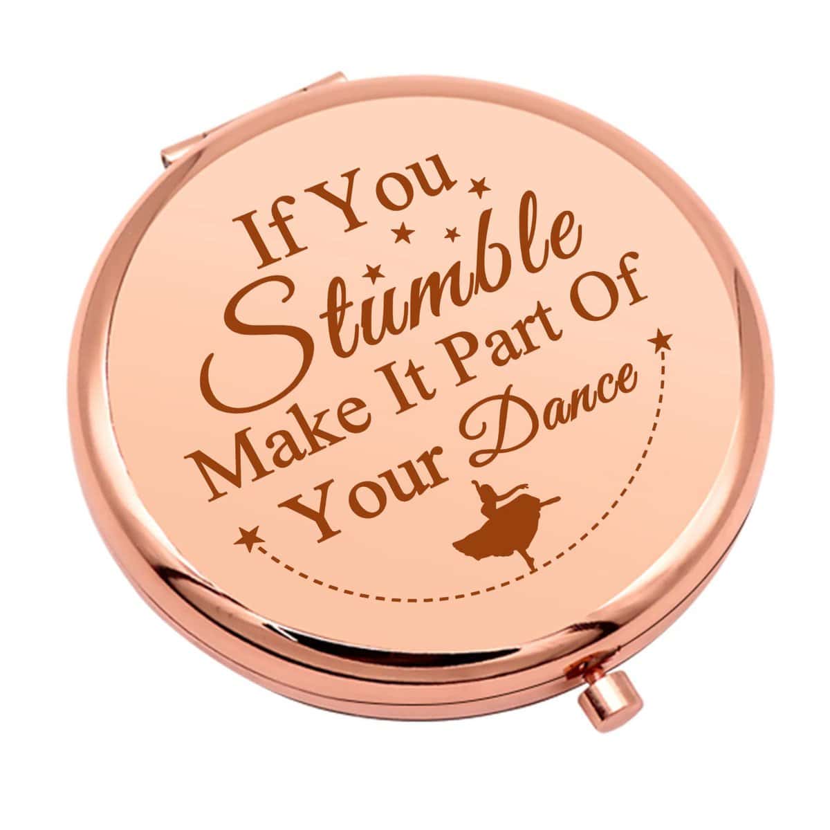 Dancer Gift for Women Inspirational Gifts Compact Makeup Mirror for Dance Lover Encouragement Gifts for Dance Teacher Motivational Gifts Folding Makeup Mirror for Dance Teams Christmas Birthday Gifts