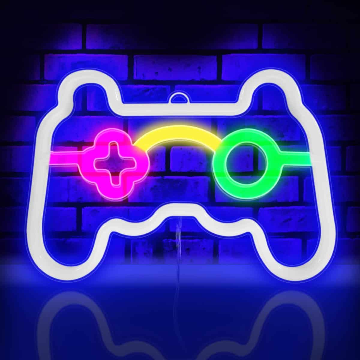 Neon Sign, Game Shape Led Neon Light Wall Gaming Room Decoration, Neon Light Sign Gamer Gift for Teen Boys Game Decor Bedroom, Gamer Console Neon Lights for Children Game Room Interior Decoration