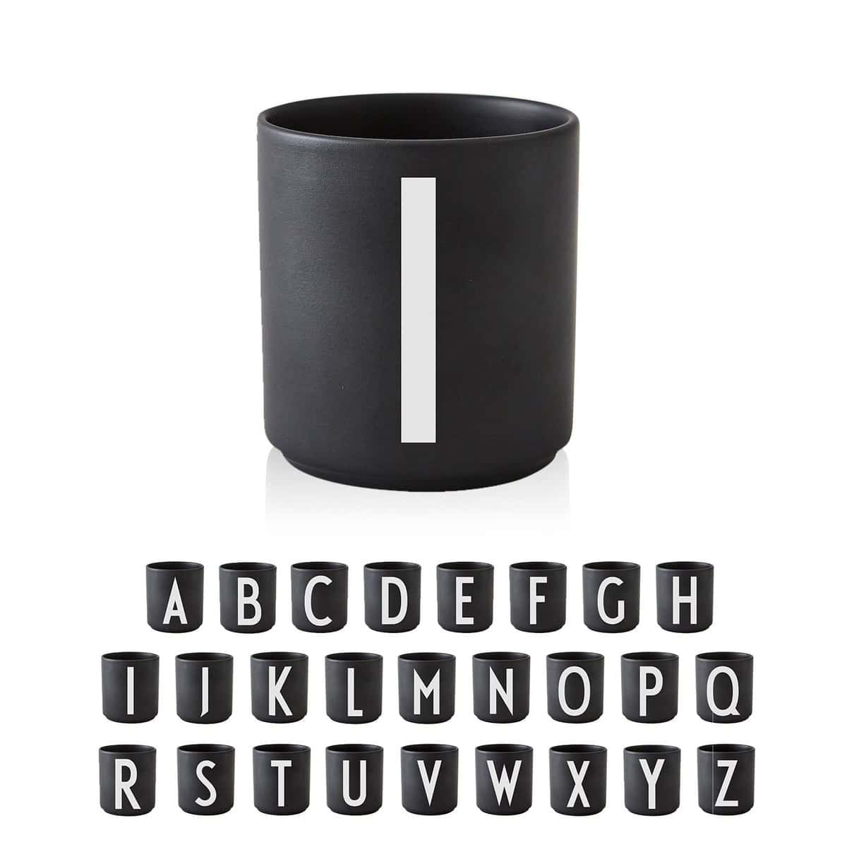 Design Letters Coffee Mug Initial A-Z | Monogram Coffee Mug for Men, Women 11 Oz | Porcelain Mugs Gifts for Women Wife Mom Friends | Thank You Gift for Daughter, Coworkers| Novelty Tea Cup, Black Mug