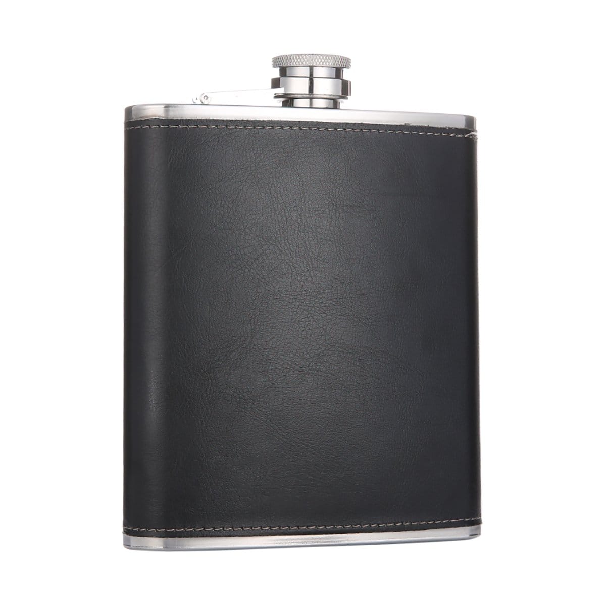 18 oz Large Capacity Black Stainless Steel Whiskey Hip Flask for Liquor with Leather Wrapped, TOX TANEAXON