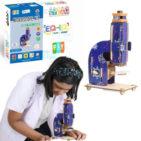 FunBrigade DIY Microscope for Kids, a STEM learning toy with 100X Zoom, perfect for Indian boys and girls aged 8 and above.