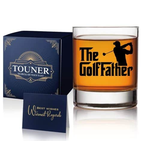 Funny golf-themed whiskey glasses, perfect gift for Indian dads, uncles, grandpas who love golf. Ideal drinking gag gift.