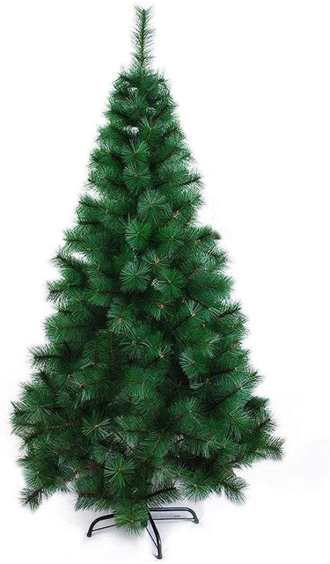 fizzytech Deluxe 7 Feet Christmas Pine Tree with 300 Hinged Branches, PVC Material Miniature Tree for Festive Home Decor.