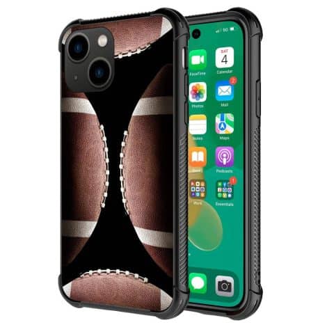 DJSOK iPhone 14 Pro case – Stylish and protective dual layer rugged cover with an American Football design.