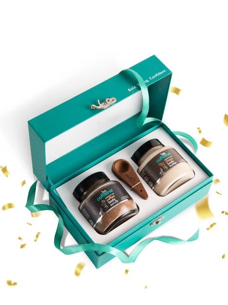 mCaffeine Body Polishing Gift Kit: Exquisite set for glowing skin | Perfect gift for women of all skin types.