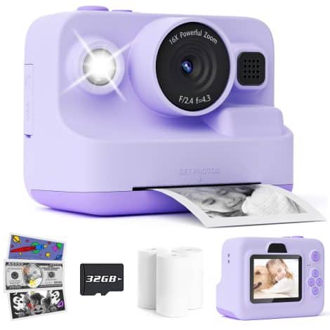 MEETRYE Instant Print Camera for Kids 4-14 Years Old, Christmas Birthday Gift – Fun Digital Camera Toy for Indian Children.