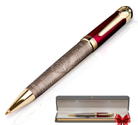 Exclusive Pen Set in Elegant Box – Upscale Writing Instrument for Professional Gifting – Ideal for All Occasions (RED GOLD)