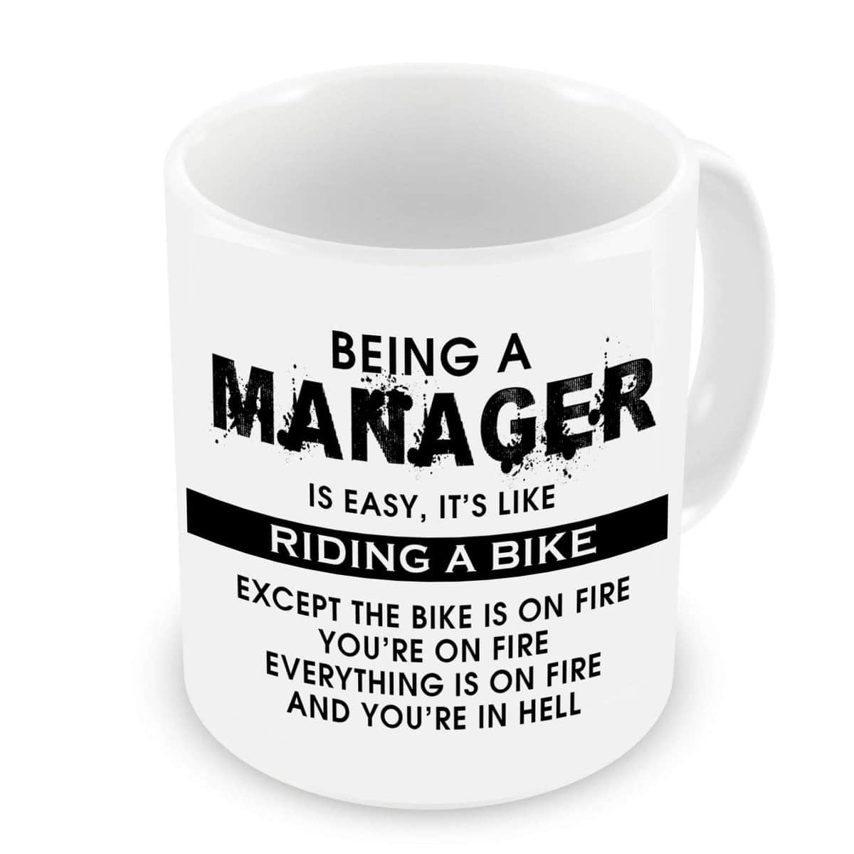 GrassVillage Being A Manager is Easy It's Like Riding A Bike Mug, Cup, White, Funny, Sarcasm Mug 11oz