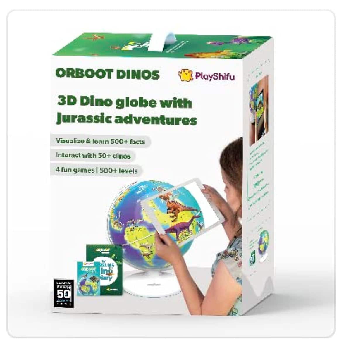 Shifu Orboot World Of Dinosaurs (App Based): Interactive, Educational, Ar Globe For Boys & Girls, Stem Toy Gift For Kids Ages 4-10 Years, Multi color