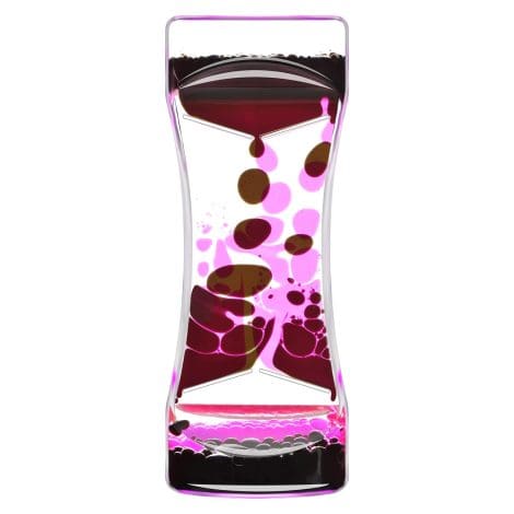 ABIQAQIBA Black Pink Liquid Motion Bubbler Timer – Sensory Toy for Autism, Relaxation at home or office. Perfect holiday gift.