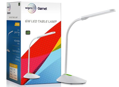 Wipro Garnet 6W LED Table Lamp, versatile and portable, perfect for studying, with color-changing options. (1 pack)