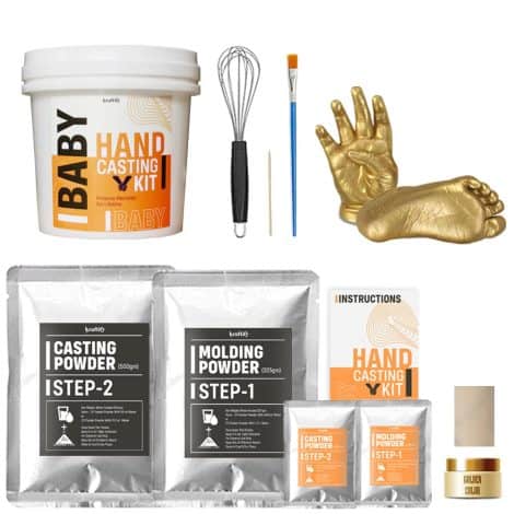 Kraftify’s Baby Hand & Footprint Casting Kit: Create 3D impressions with molding clay and casting powder. Perfect for Indian babies, birthdays, and baby showers.