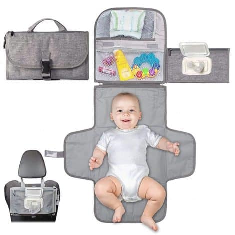 SNOWIE SOFT® Baby Changing Mat with Bags, Foldable & Detachable Pad. Convenient Diaper Change. Perfect Baby Shower Gift.