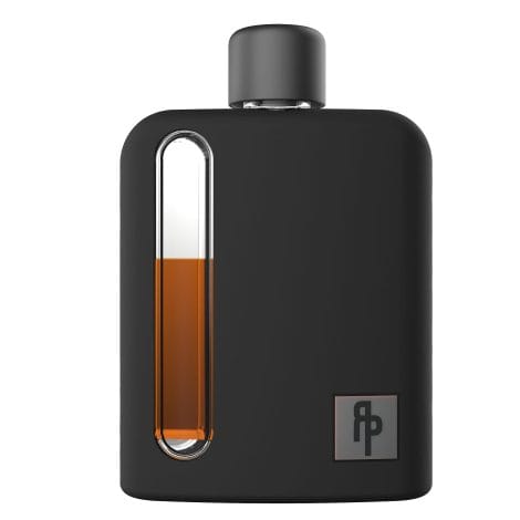 Contemporary Glass Whiskey Flask for Indians, holds 100ml (1 shot), in sleek Silicon Black.