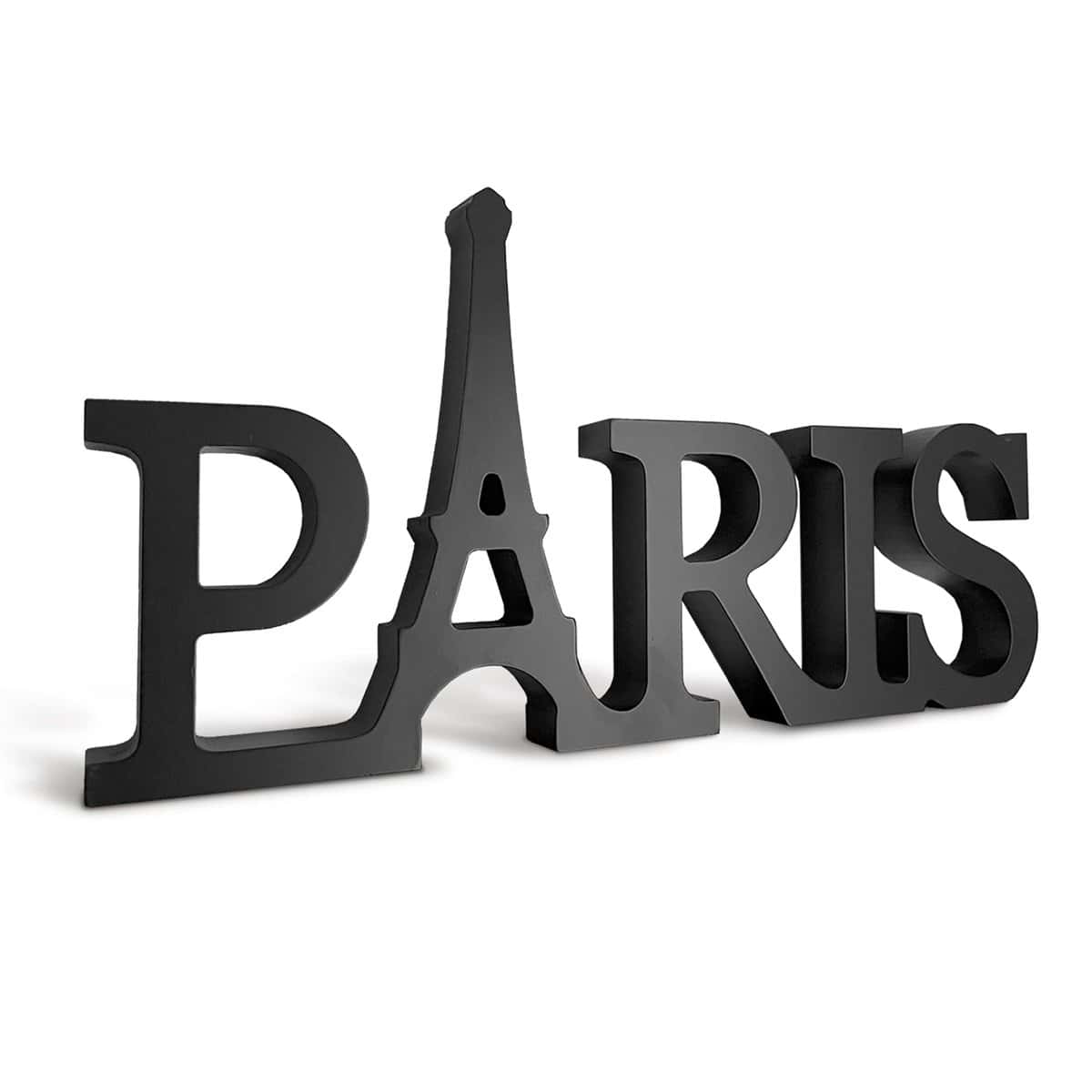 Paris Decor for Bedroom Wall Sign Black Letter Eiffel Tower Themed Bathroom Art French France Gift Room Parisian Women Home Souvenirs Accessories Stuff Decoration Living Kitchen Artwork Nursery